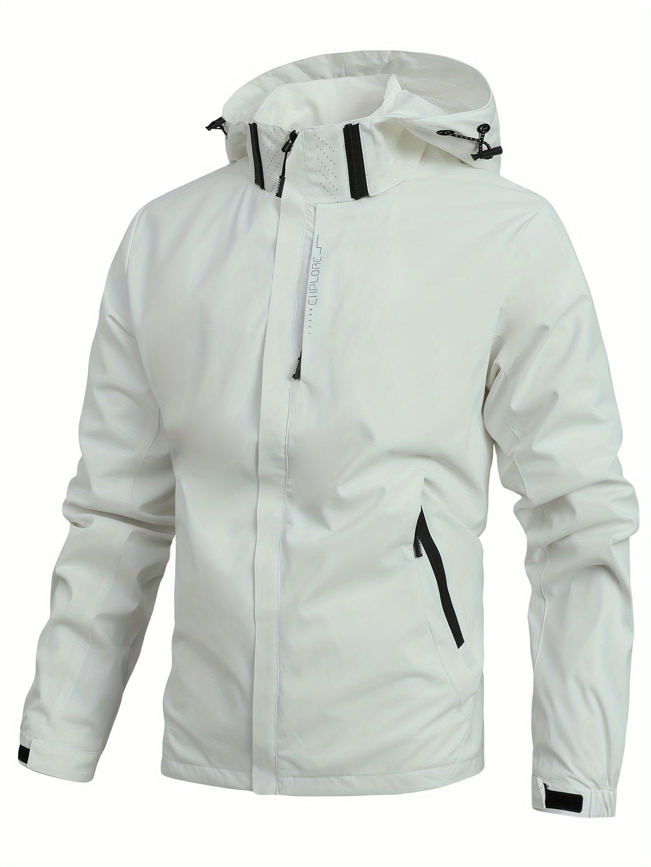 Softshelljacke | Mit Kapuze | Winddicht | Outdoorjacke | Herrenjacke-Elfenbeinweiß-M-Chaps Herrenmode