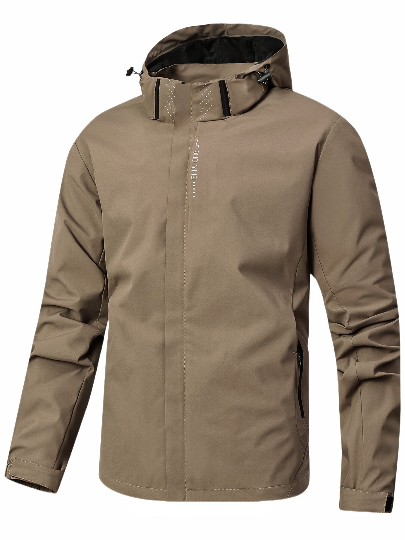 Softshelljacke | Mit Kapuze | Winddicht | Outdoorjacke | Herrenjacke-Khaki-M-Chaps Herrenmode
