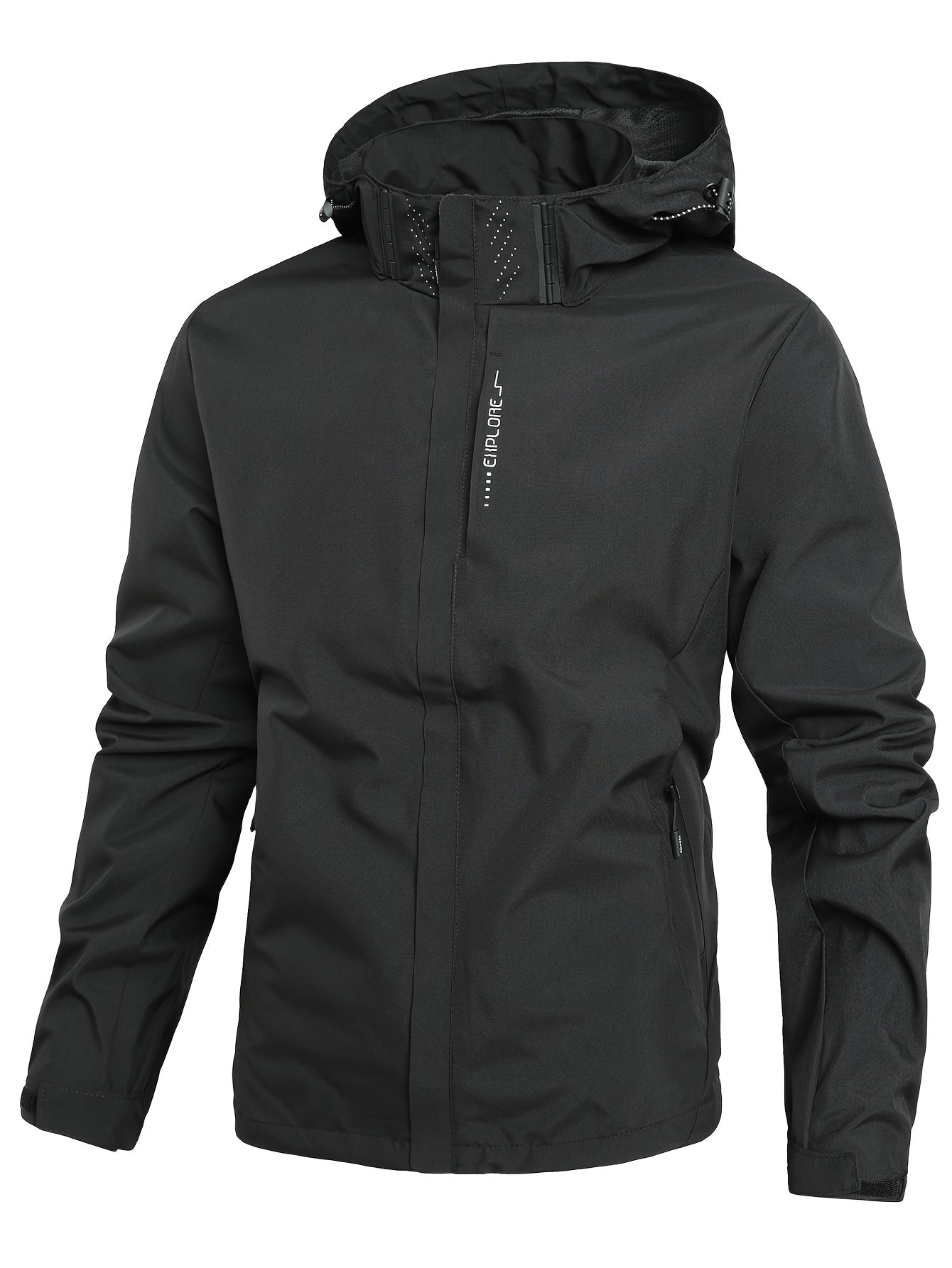 Softshelljacke | Mit Kapuze | Winddicht | Outdoorjacke | Herrenjacke-Schwarz-M-Chaps Herrenmode