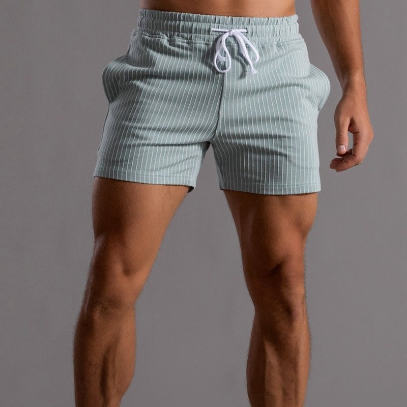 Sommer Shorts - Gestreift - Elastische Taille - Kordelzug Shorts - Herren Shorts-Blau-XS-Chaps Herrenmode