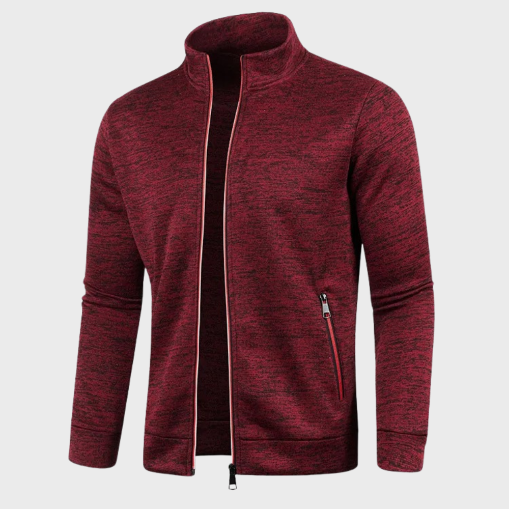 Sommer Strickjacke | Lässig | Reißverschlusstaschen | Sweatshirt mit Reißverschluss | Herrenjacke-Rot-M-Chaps Herrenmode