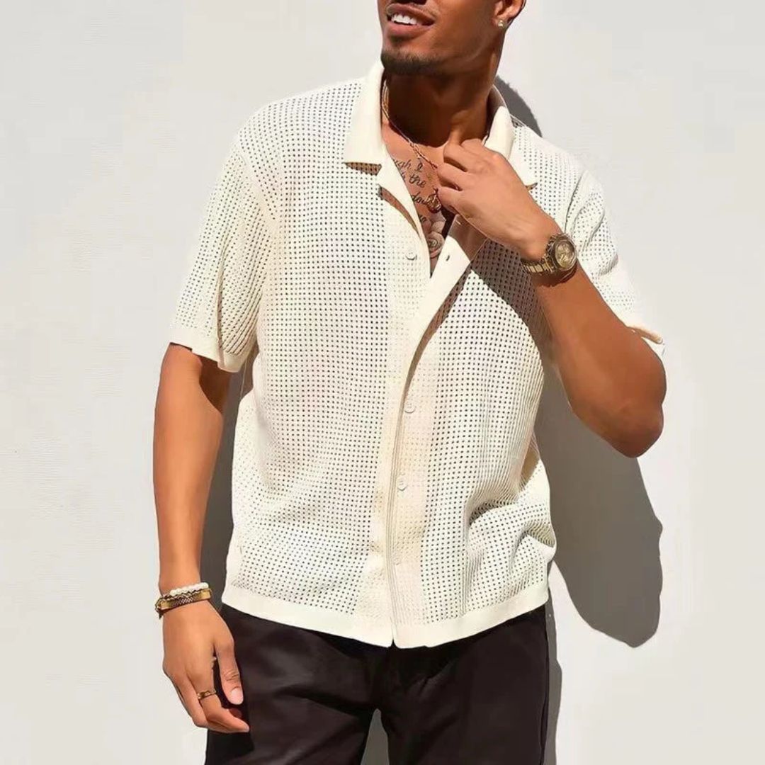 Sommerhemd | Atmungsaktiv | Mit Knöpfen zu schließen | Kurzarmhemd | Herrenhemden-M-Chaps Herrenmode