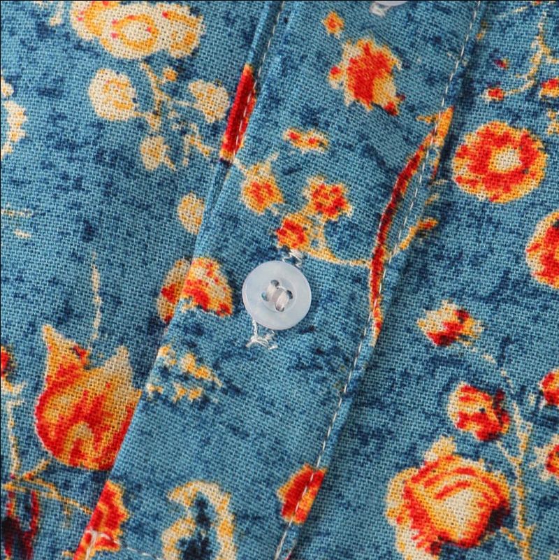 Sommerhemd – Herren-Freizeithemd mit Knöpfen und kurzen Ärmeln und Blumenmuster-Chaps Herrenmode