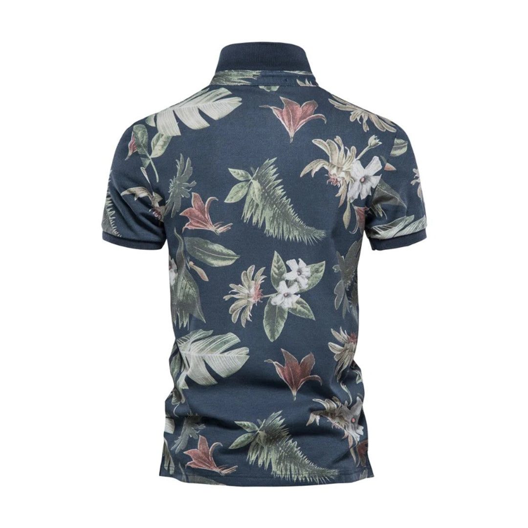 Sommerhemd – Herren-Polo-T-Shirt mit kurzen Ärmeln, Kragen und Aufdruck-Chaps Herrenmode