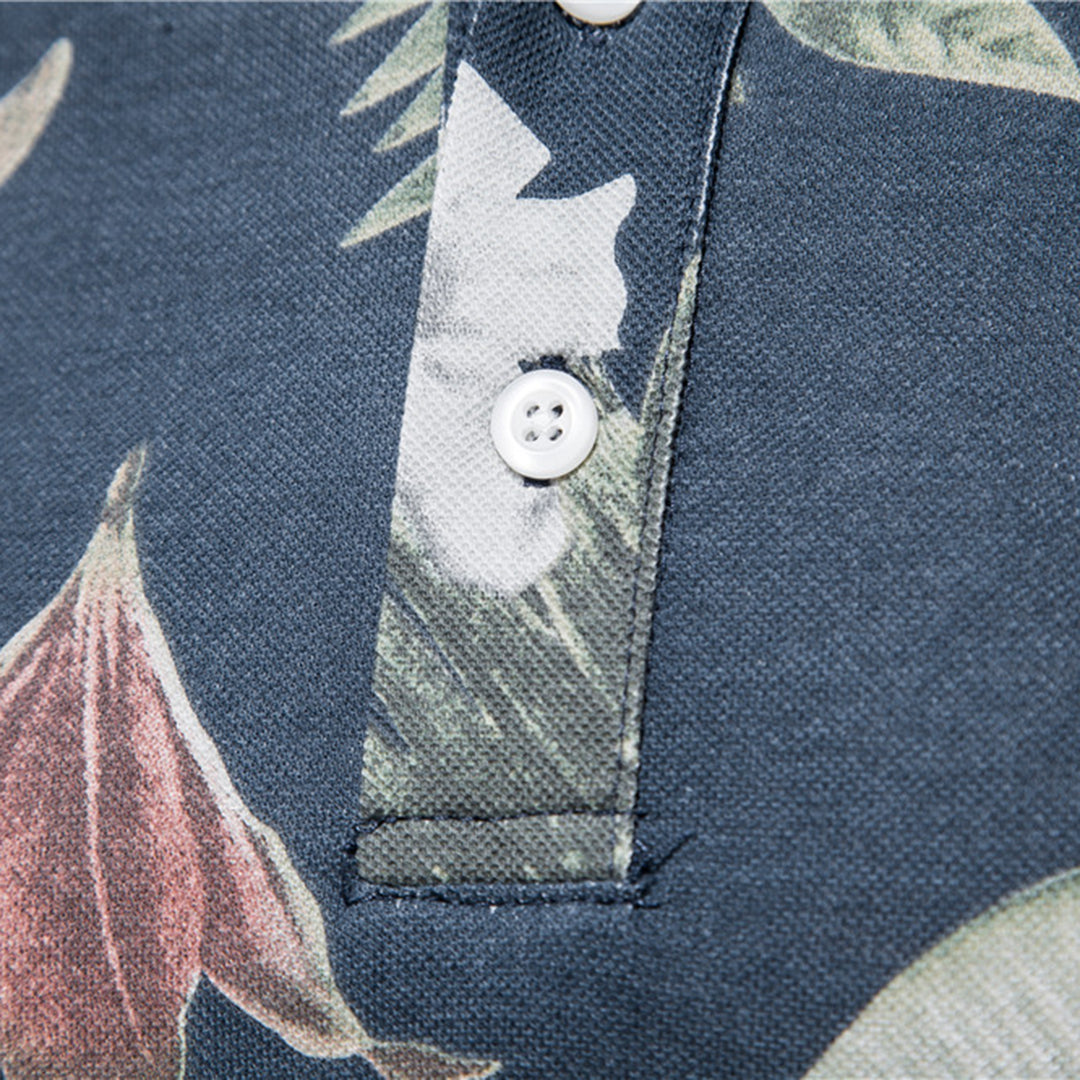 Sommerhemd – Herren-Polo-T-Shirt mit kurzen Ärmeln, Kragen und Aufdruck-Chaps Herrenmode