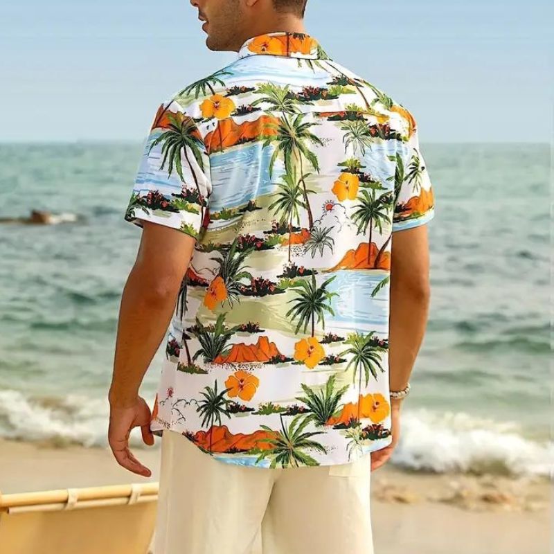 Sommerhemd - Kurzarm - Button-Up - Hawaiihemd - Herrenhemden-Chaps Herrenmode
