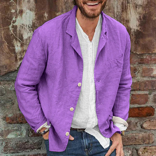 Sommerjacke – Leichte Leinenblazerjacke für Herren-Violett-S-Chaps Herrenmode