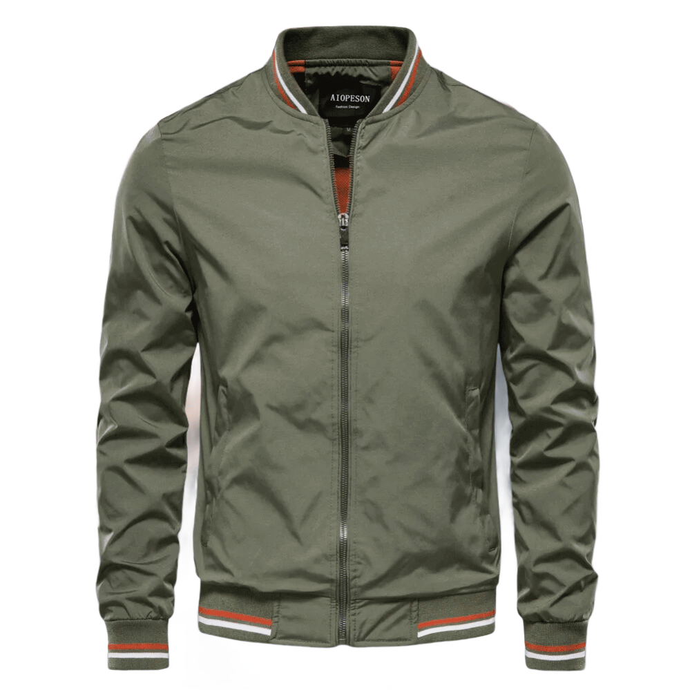 Sommerjacke – Nylon – Reißverschluss – Bomberjacke – Herrenjacke-Grün-S/44-Chaps Herrenmode