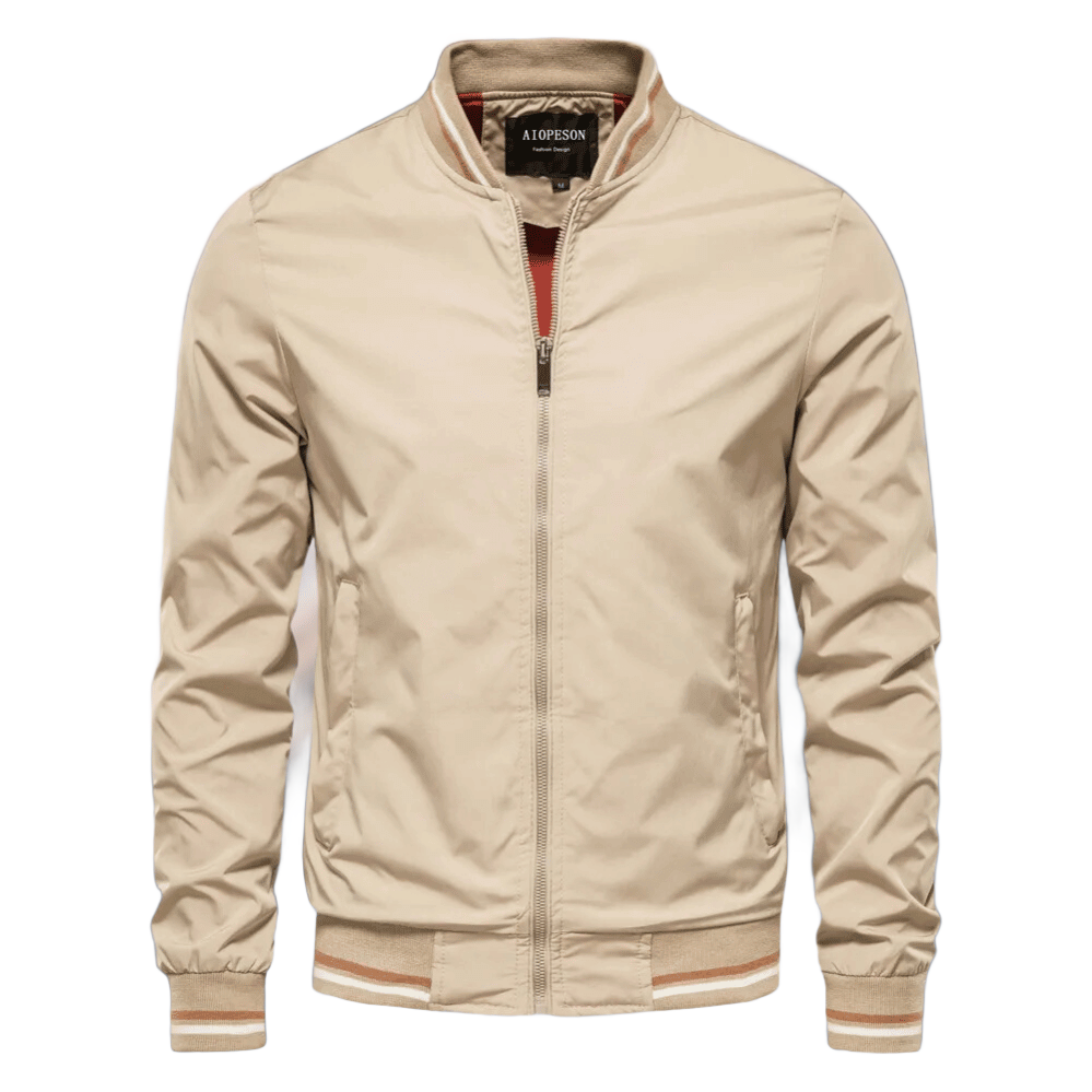 Sommerjacke – Nylon – Reißverschluss – Bomberjacke – Herrenjacke-Khaki-S/44-Chaps Herrenmode