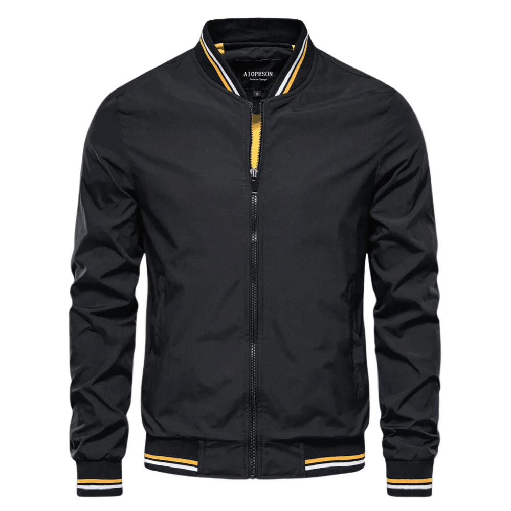 Sommerjacke – Nylon – Reißverschluss – Bomberjacke – Herrenjacke-Schwarz-S/44-Chaps Herrenmode