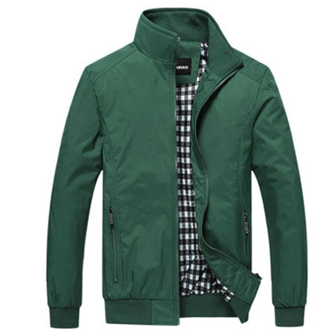 Sommerjacke – Winddichte Harrington-Jacke mit Reißverschluss für Herren-Grün-M-Chaps Herrenmode