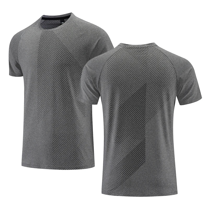 Sport-T-Shirt – atmungsaktives, schnell trocknendes Kurzarm-Fitness-T-Shirt für Herren-Grau-M-Chaps Herrenmode