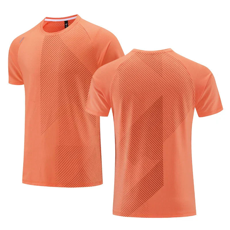 Sport-T-Shirt – atmungsaktives, schnell trocknendes Kurzarm-Fitness-T-Shirt für Herren-Orange-M-Chaps Herrenmode