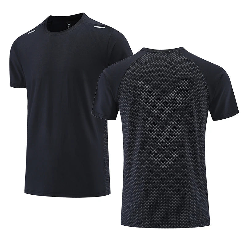 Sport-T-Shirt – atmungsaktives, schnell trocknendes Kurzarm-Fitness-T-Shirt für Herren-Schwarz-M-Chaps Herrenmode
