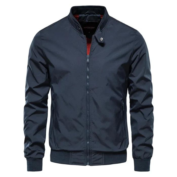 Sportlich Stylische Sommer Bomberjacke für Männer-Blau-S-Chaps Herrenmode