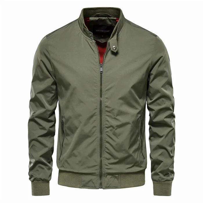 Sportlich Stylische Sommer Bomberjacke für Männer-Grün-S-Chaps Herrenmode