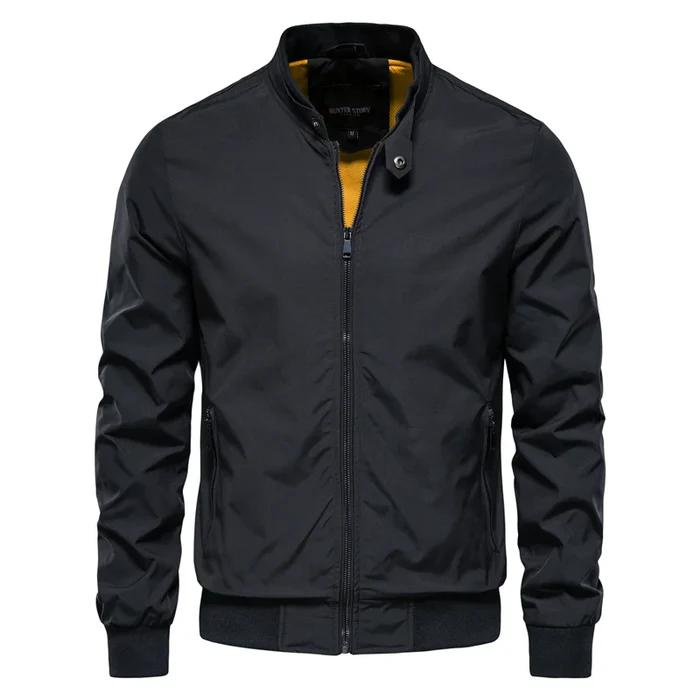 Sportlich Stylische Sommer Bomberjacke für Männer-Schwarz-S-Chaps Herrenmode