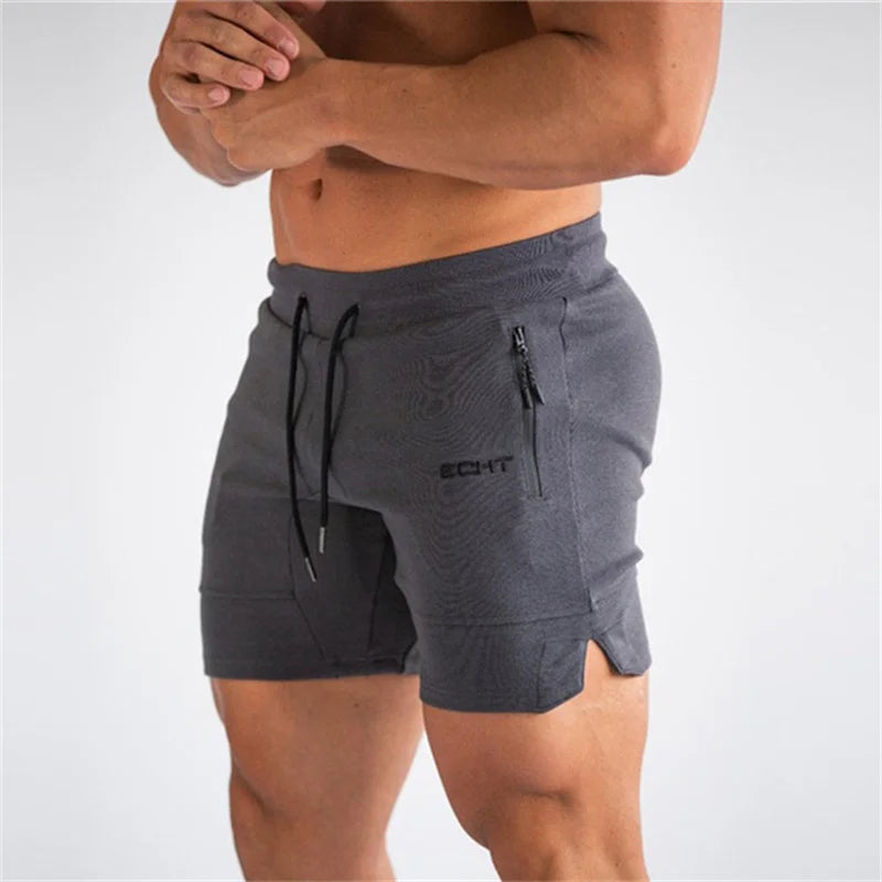 Sportshorts – Aktive Shorts für Männer mit Kordelzug und Taschen-Dunkelgrau-S-Chaps Herrenmode