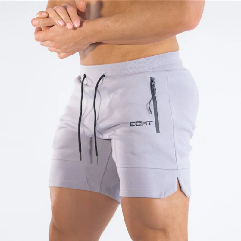 Sportshorts – Aktive Shorts für Männer mit Kordelzug und Taschen-Hellgrau-S-Chaps Herrenmode