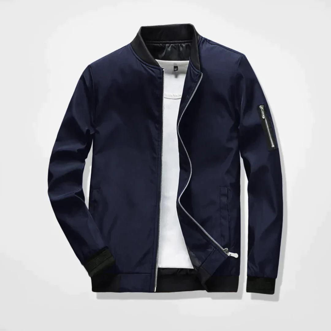 Spring Jacket - Leichte Bomberjacke mit Reißverschluss für Herren-Dunkelblau-M-Chaps Herrenmode