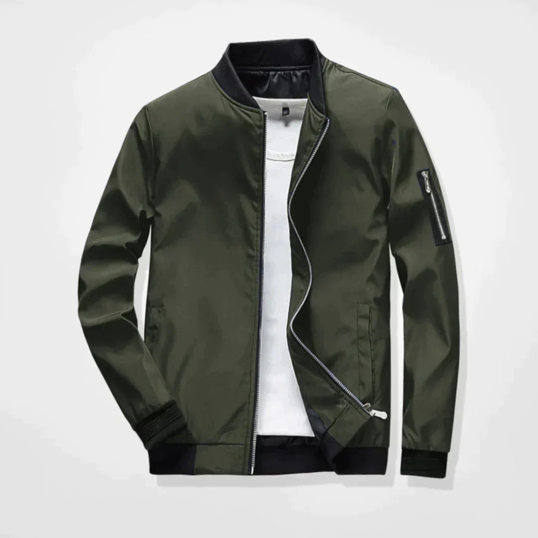 Spring Jacket - Leichte Bomberjacke mit Reißverschluss für Herren-Grün-M-Chaps Herrenmode