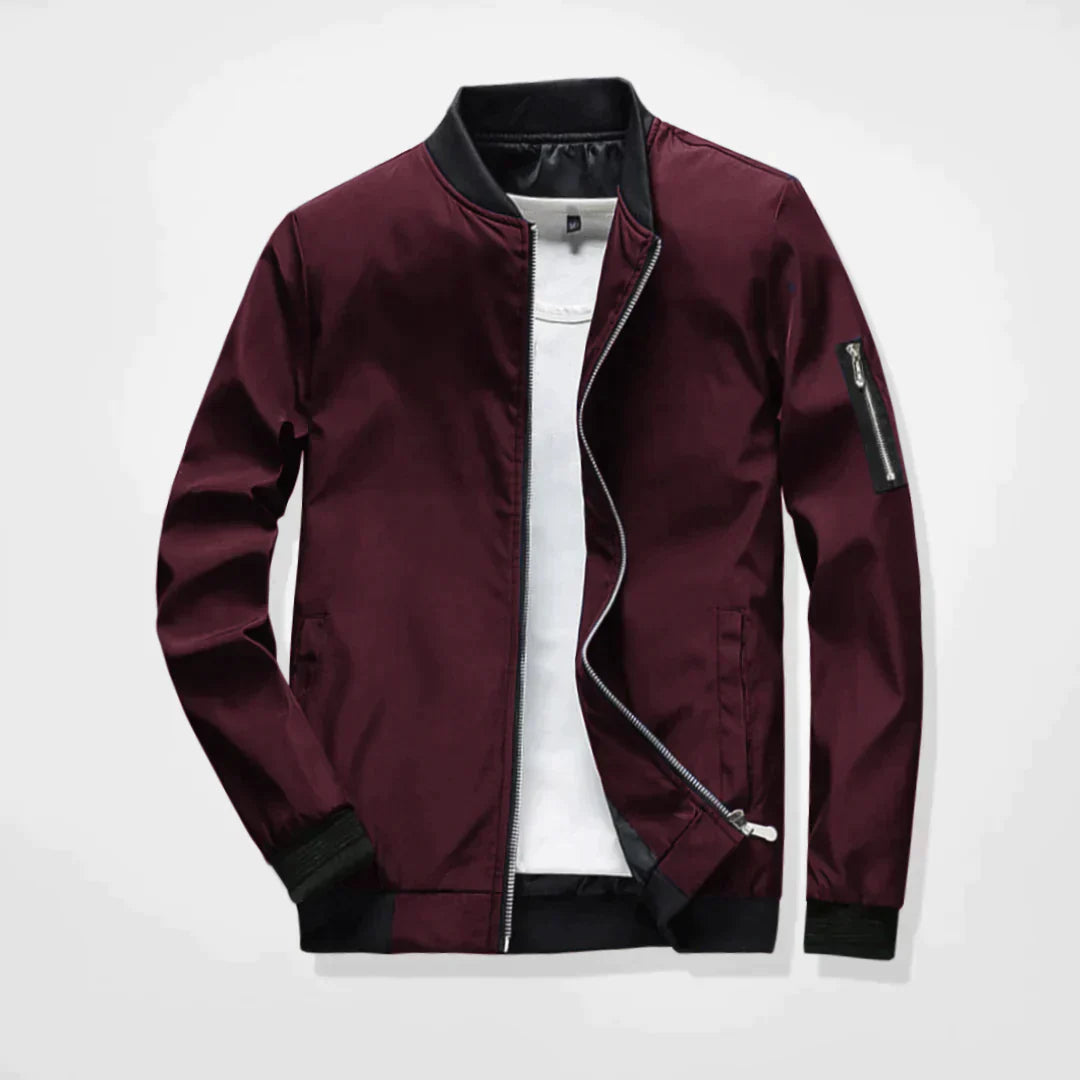 Spring Jacket - Leichte Bomberjacke mit Reißverschluss für Herren-Rot-M-Chaps Herrenmode