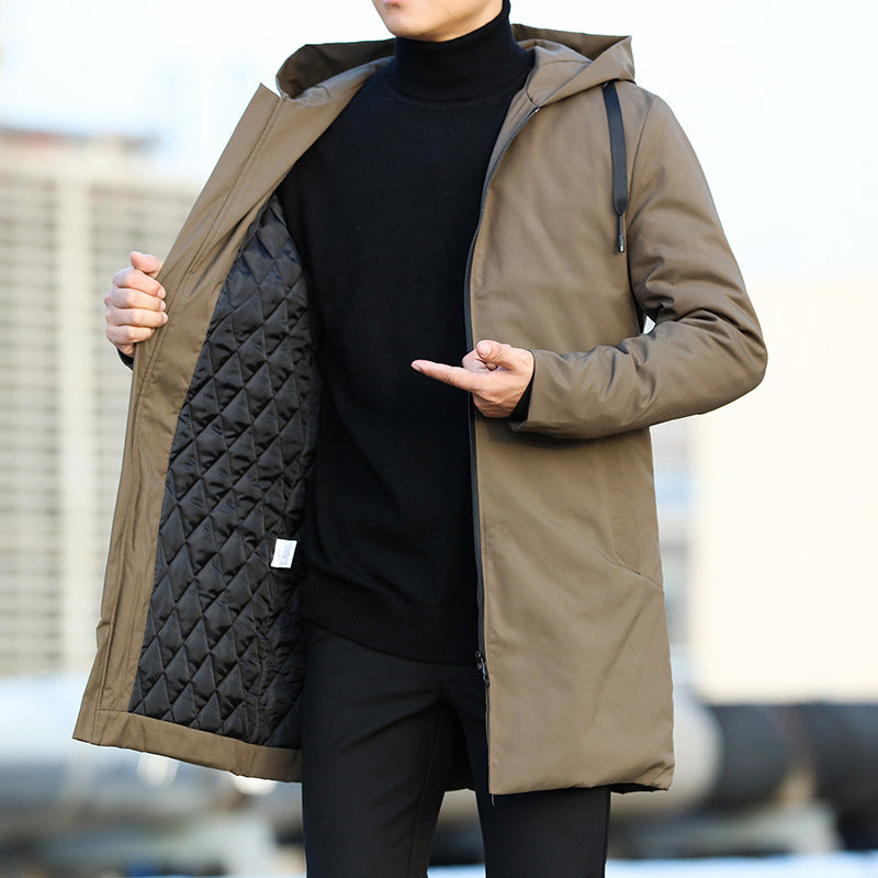 Steppfutterjacke | Wasserdicht | Mittellang | Winterparka | Wintermäntel und -jacken für Herren-Braun-M-Chaps Herrenmode