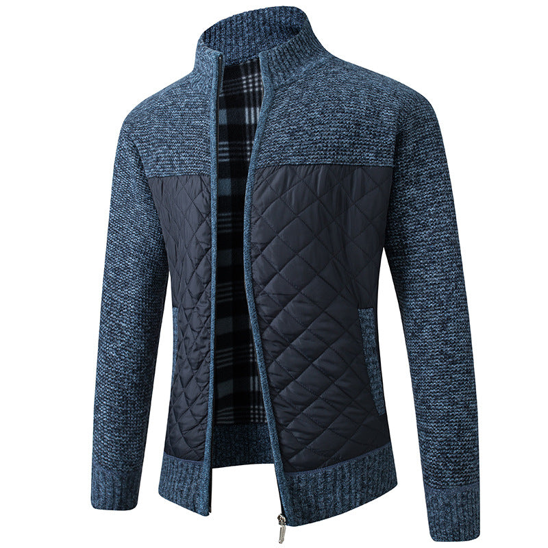 Steppjacke | Reißverschluss | Stehkragen | Winterkleidung | Herrenjacke-Blau-M-Chaps Herrenmode