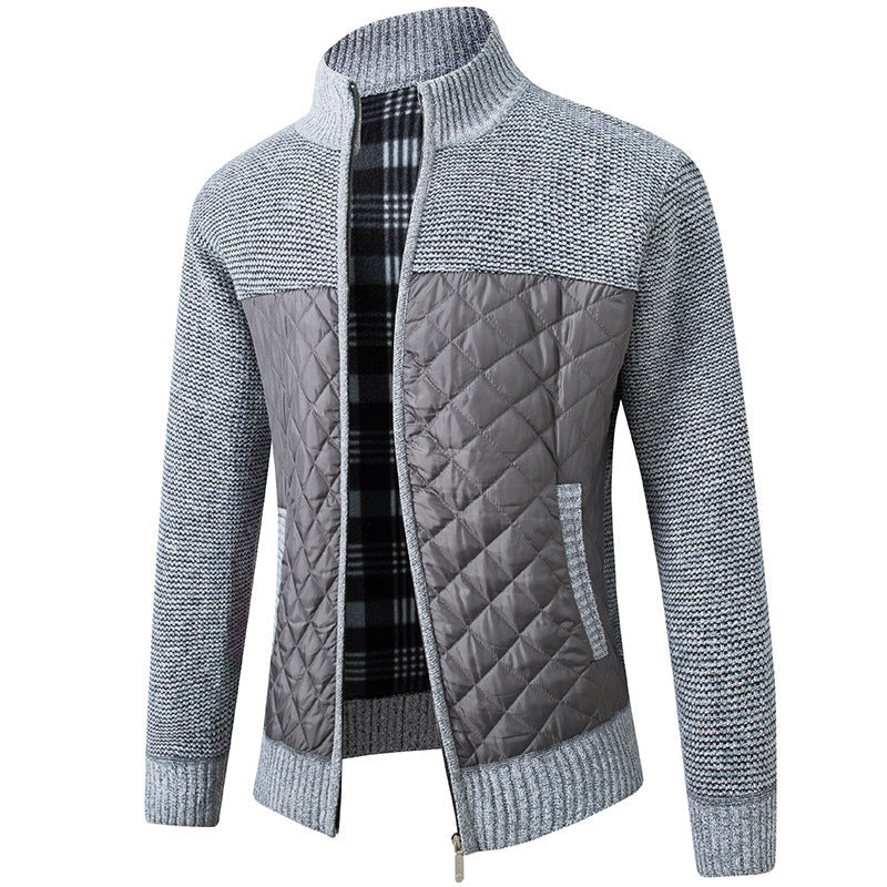 Steppjacke | Reißverschluss | Stehkragen | Winterkleidung | Herrenjacke-Hellgrau-M-Chaps Herrenmode
