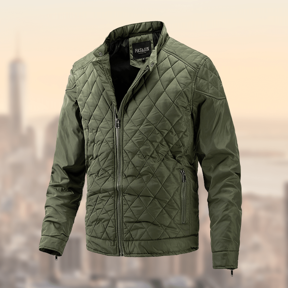 Steppjacke - Winddicht - Zip-Up - Herrenjacke - Winterjacke-Grün-M-Chaps Herrenmode
