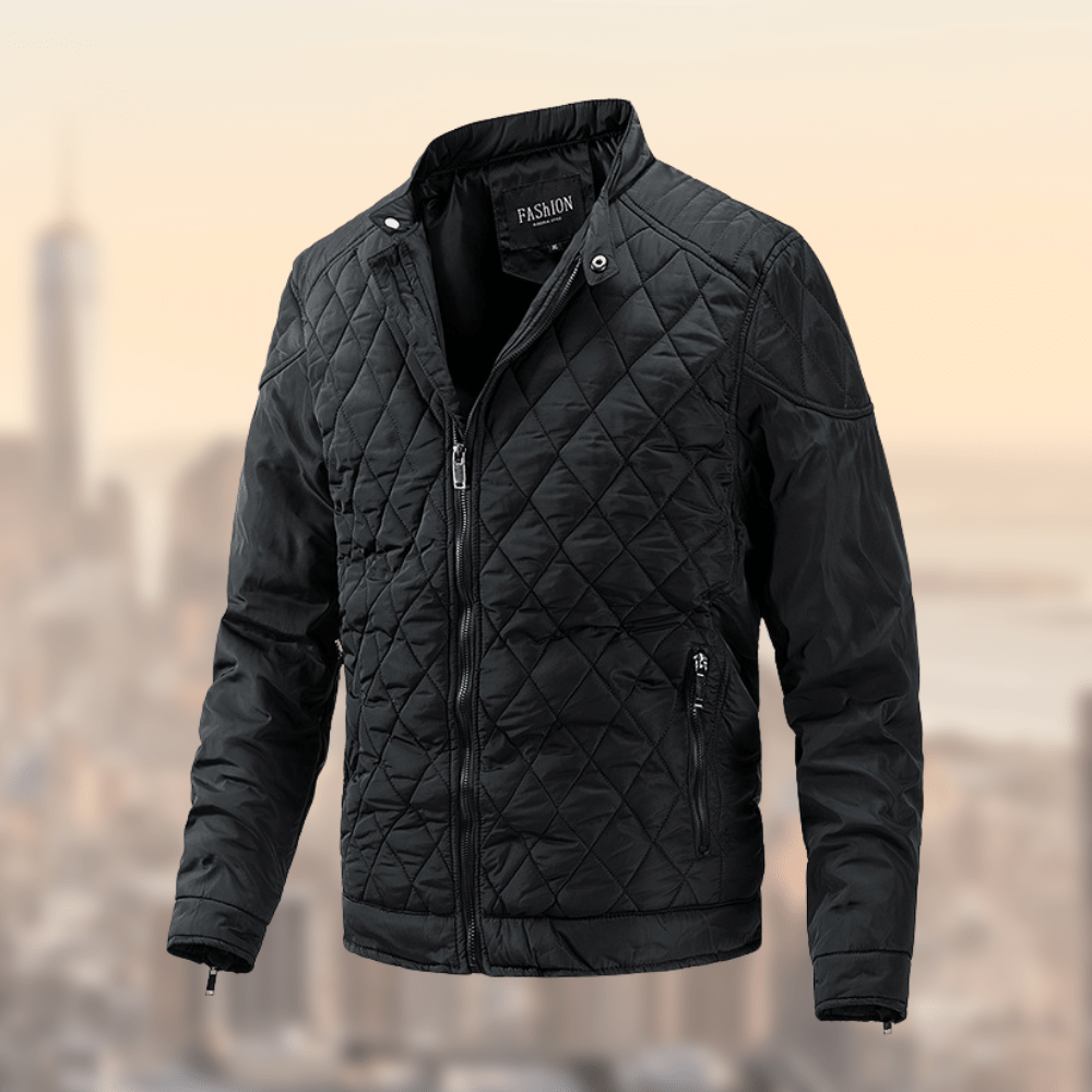 Steppjacke - Winddicht - Zip-Up - Herrenjacke - Winterjacke-Schwarz-M-Chaps Herrenmode