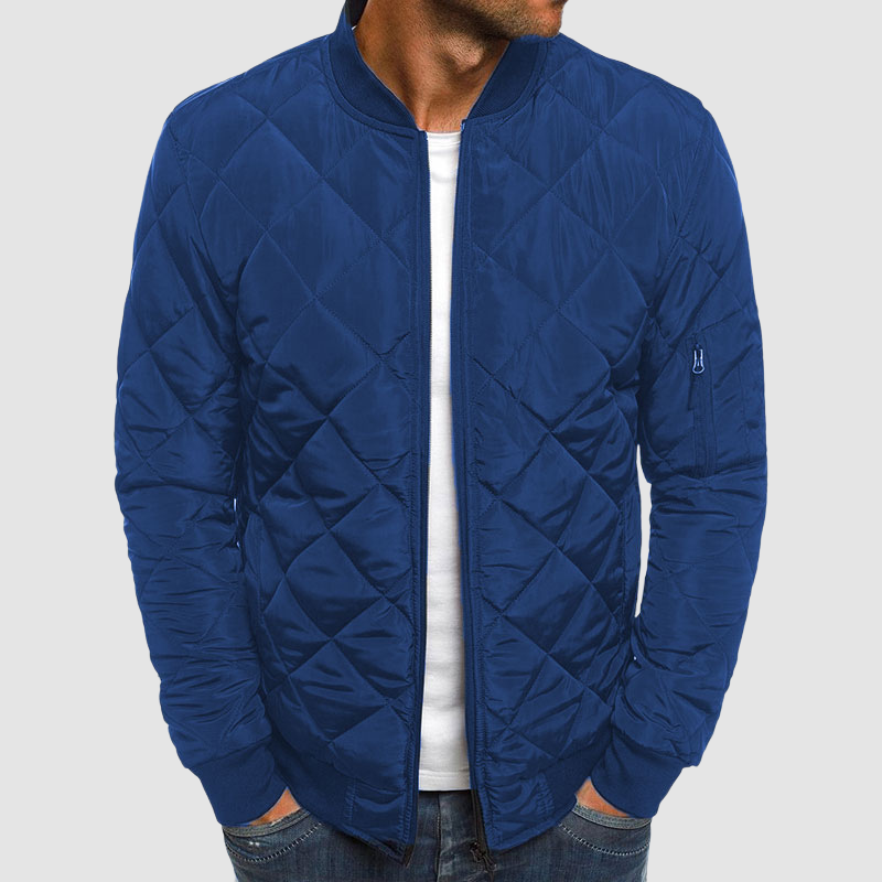 Steppjacke – lässige Winterjacke für Herren mit Reißverschluss und Taschen-Blau-S-Chaps Herrenmode