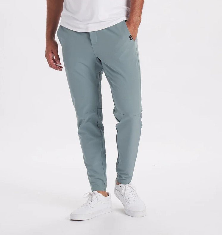 Stretch Broek - Heren Casual Elastische Taille Skinny Broek-Hellgrün-S-Chaps Herrenmode