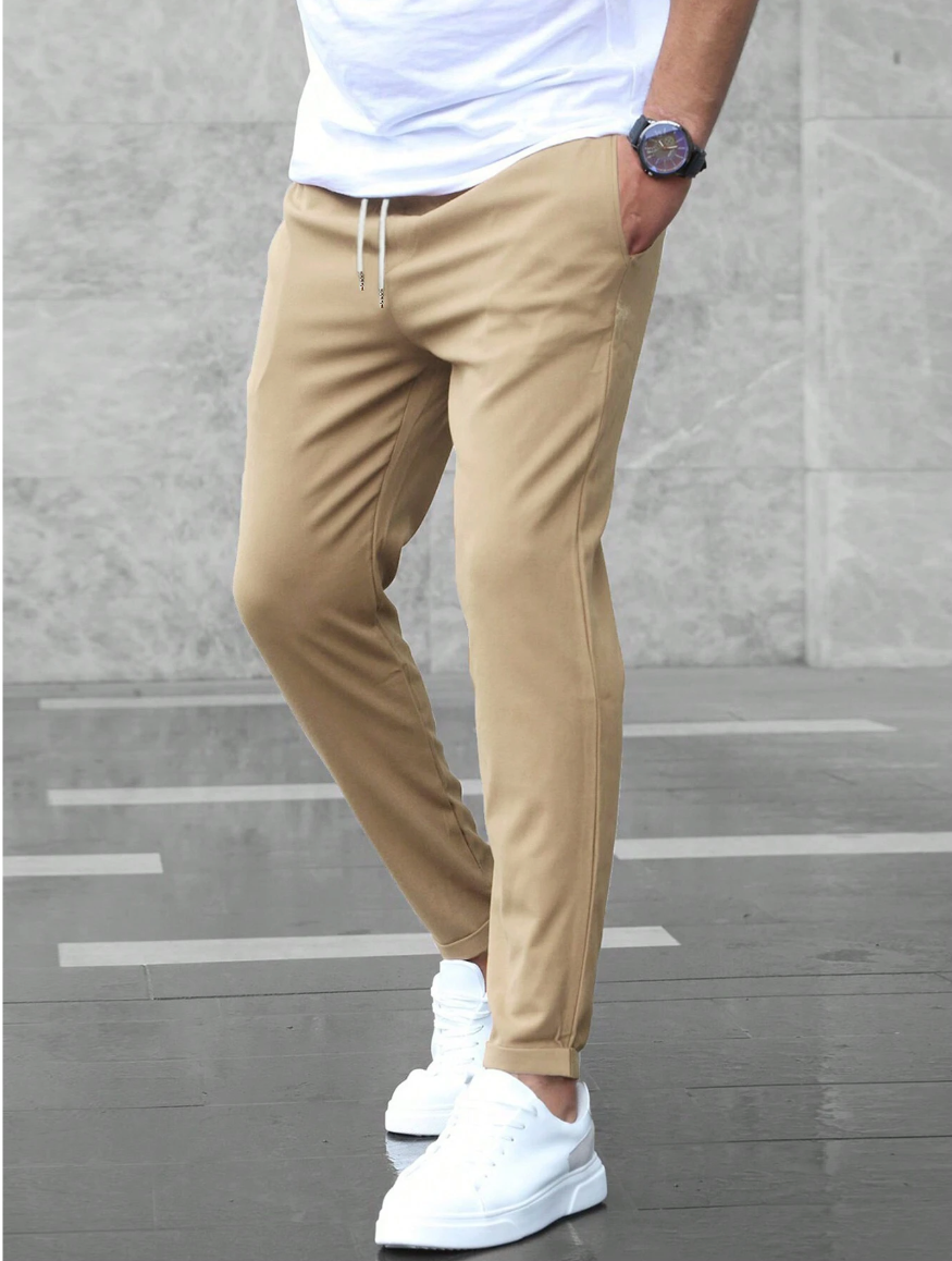 Stretch-Hose – Bequem – Kordelzug – Stretch-Chinohose – Herrenhose-Chaps Herrenmode