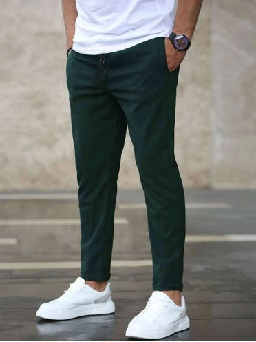 Stretch-Hose – Bequem – Kordelzug – Stretch-Chinohose – Herrenhose-Chaps Herrenmode