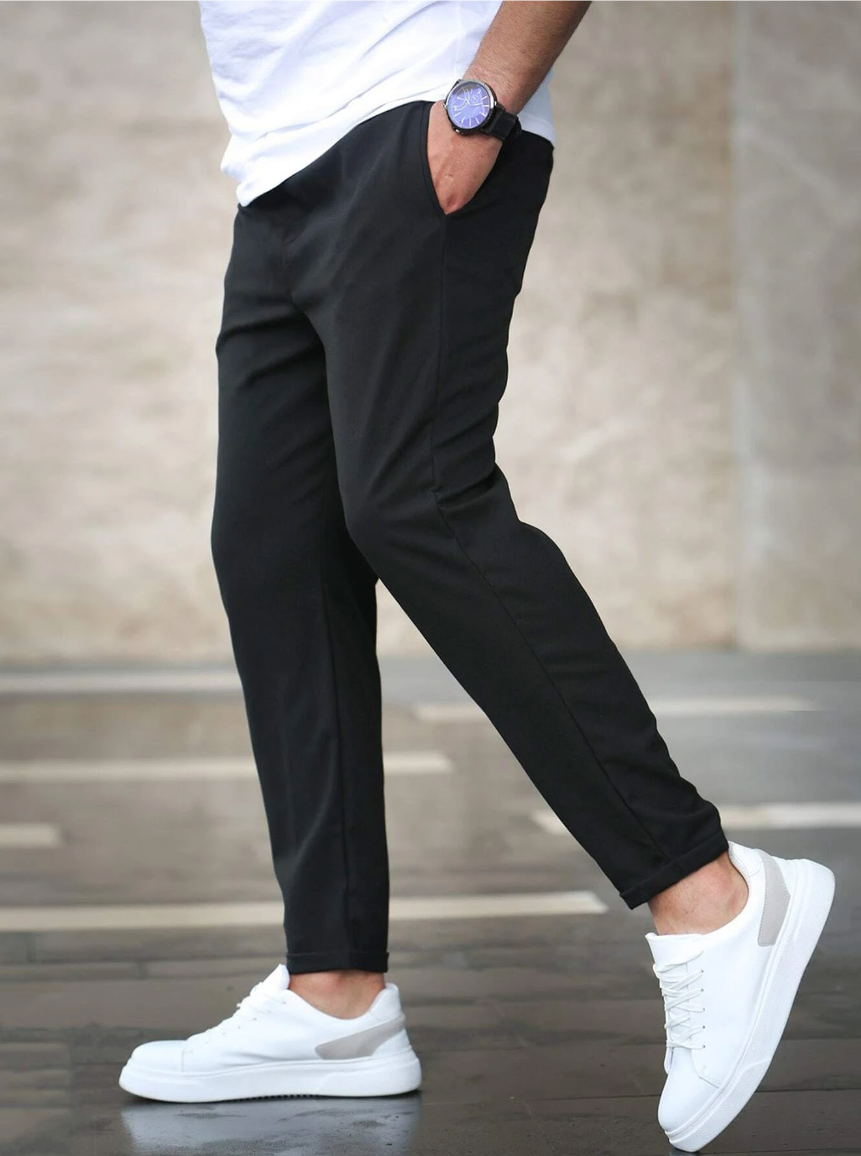 Stretch-Hose – Bequem – Kordelzug – Stretch-Chinohose – Herrenhose-Chaps Herrenmode