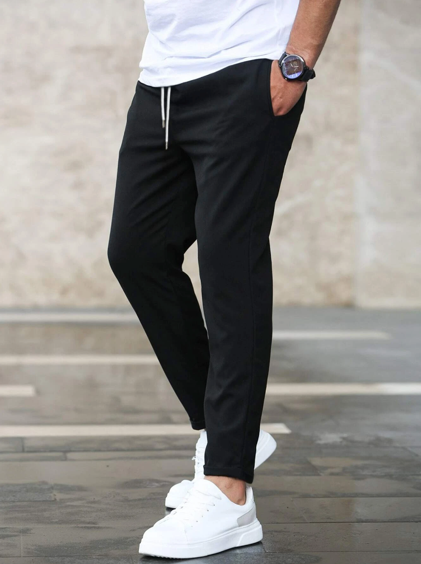 Stretch-Hose – Bequem – Kordelzug – Stretch-Chinohose – Herrenhose-Chaps Herrenmode
