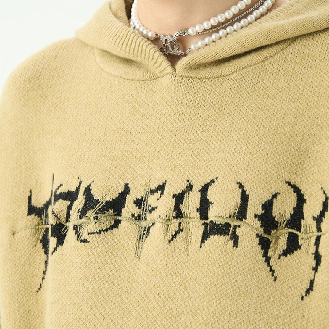 Strick-Hoodie – Bedruckt – Locker geschnitten – Oversized Hoodie – Herren-Hoodie-Chaps Herrenmode