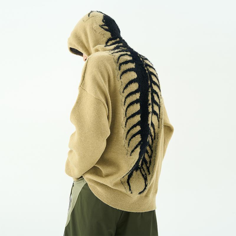 Strick-Hoodie – Bedruckt – Locker geschnitten – Oversized Hoodie – Herren-Hoodie-Gelb-S-Chaps Herrenmode