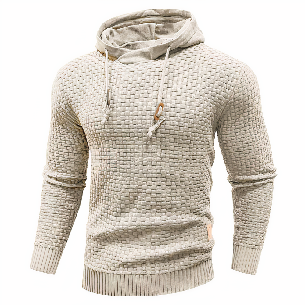 Strick-Hoodie | Kordelzug | Slim Fit | Kapuzenpulli | Herren-Hoodie-Beige-S-Chaps Herrenmode