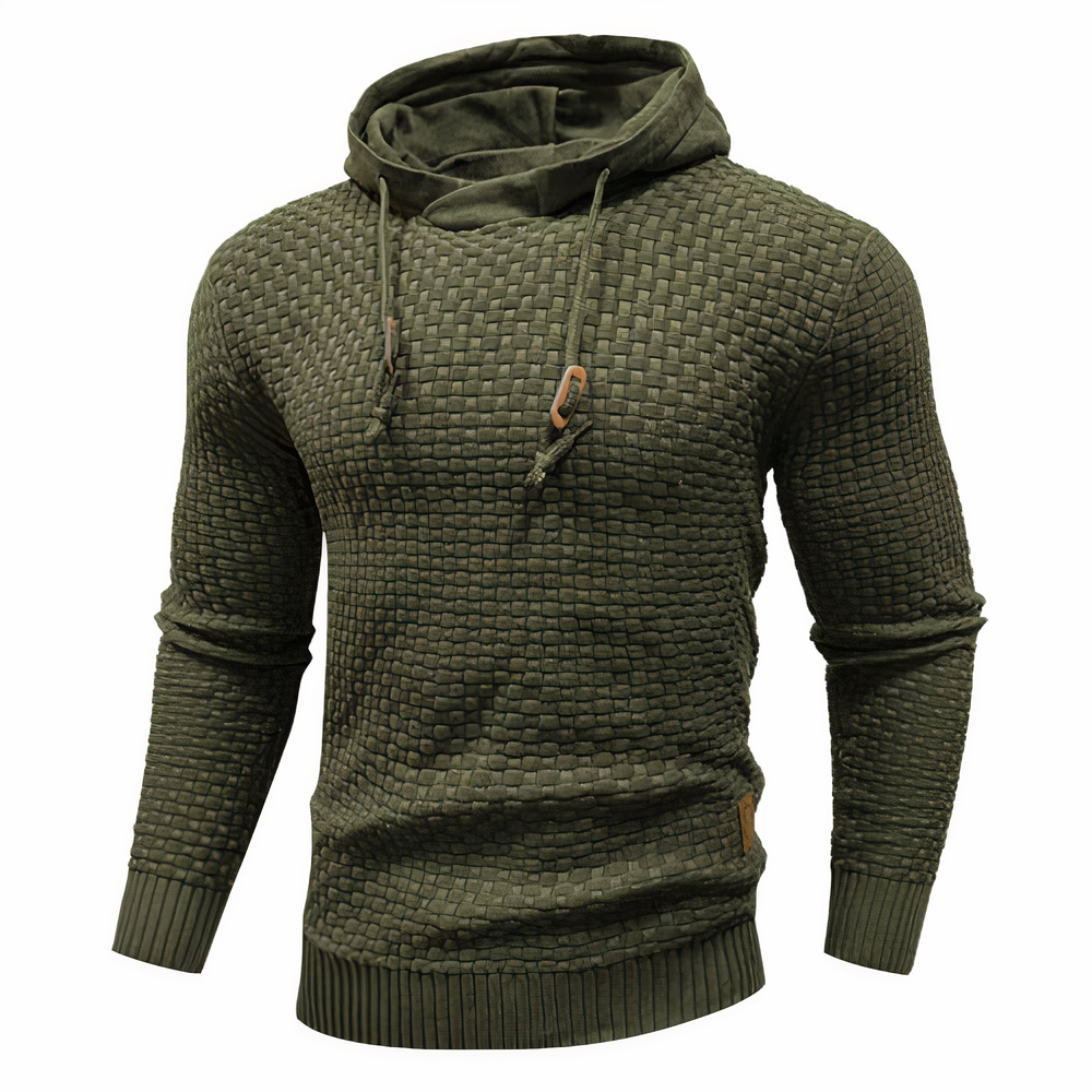 Strick-Hoodie | Kordelzug | Slim Fit | Kapuzenpulli | Herren-Hoodie-Dunkelgrün-S-Chaps Herrenmode
