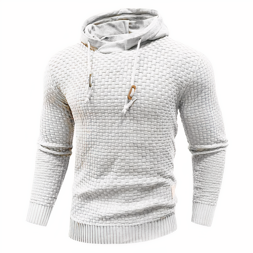 Strick-Hoodie | Kordelzug | Slim Fit | Kapuzenpulli | Herren-Hoodie-Weiß-S-Chaps Herrenmode