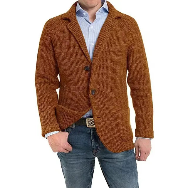 Strickjacke | Button-Up | V-Ausschnitt | Strickjacke | Herrenjacke-Braun-S-Chaps Herrenmode
