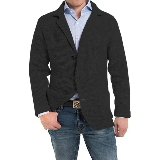 Strickjacke | Button-Up | V-Ausschnitt | Strickjacke | Herrenjacke-Schwarz-S-Chaps Herrenmode