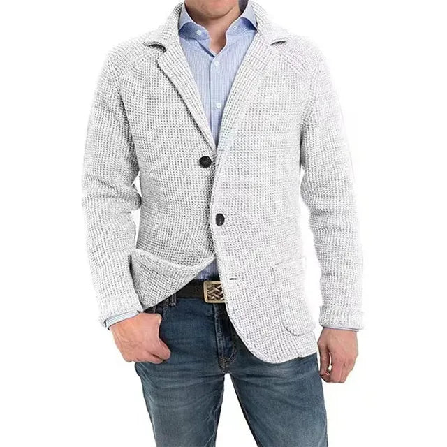 Strickjacke | Button-Up | V-Ausschnitt | Strickjacke | Herrenjacke-Weiß-S-Chaps Herrenmode