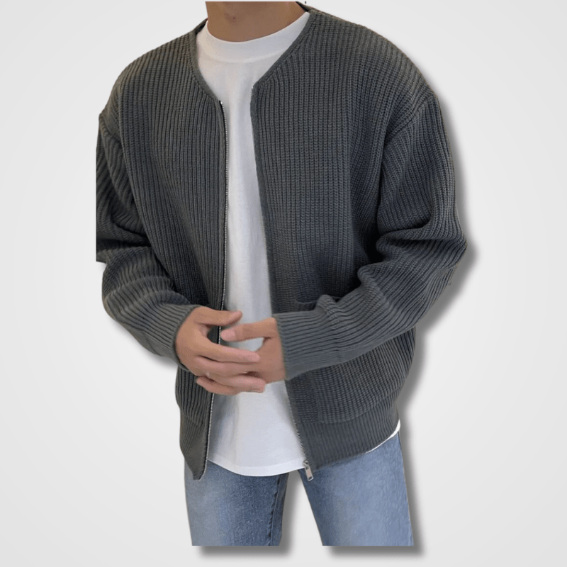 Strickjacke | Full Zip | Chunky | Zip-Up Cardigan | Strickjacke für Männer-Chaps Herrenmode