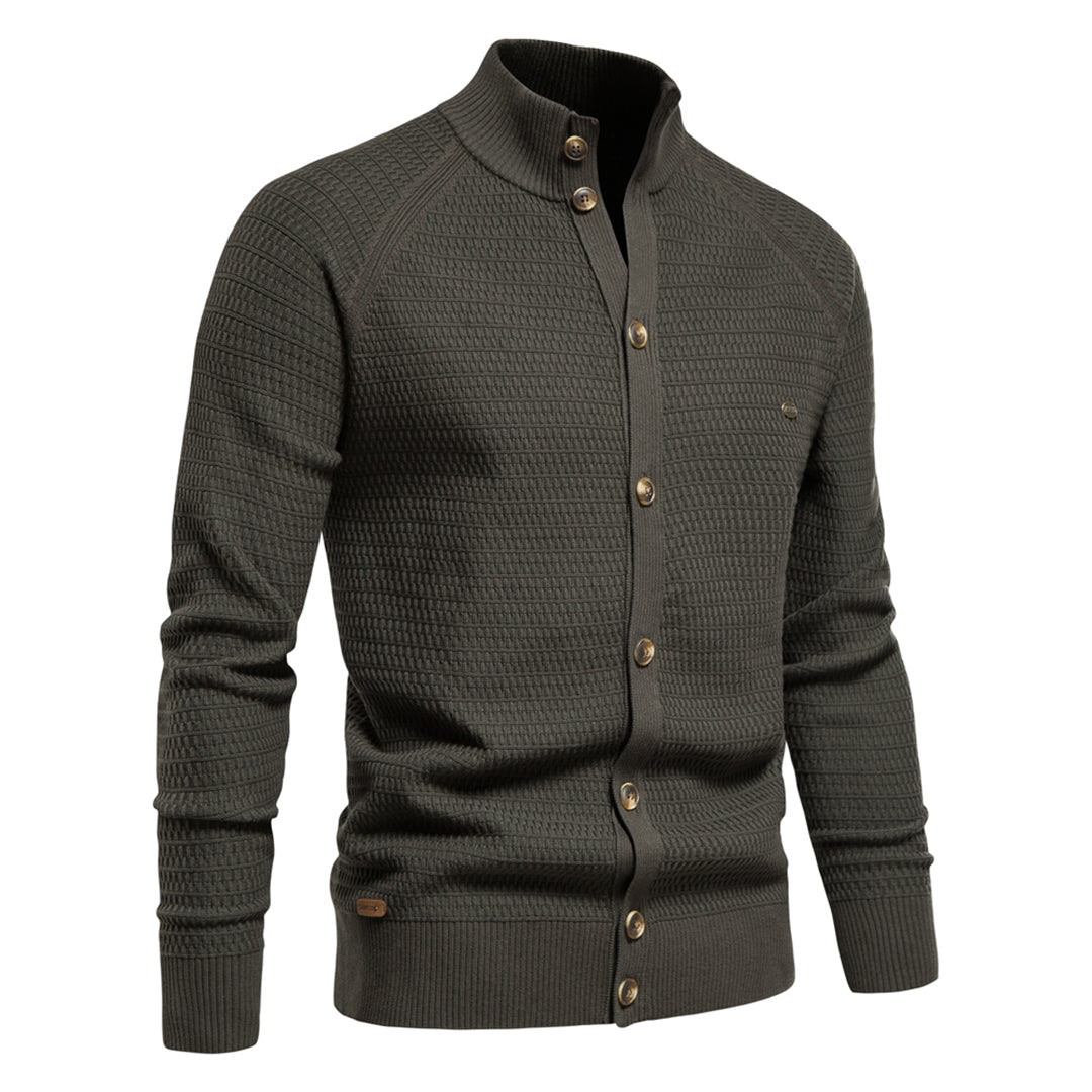 Strickjacke - Hoher Ausschnitt - Normale Passform - Strickjacke mit Knöpfen - Herren Strickjacke-Chaps Herrenmode