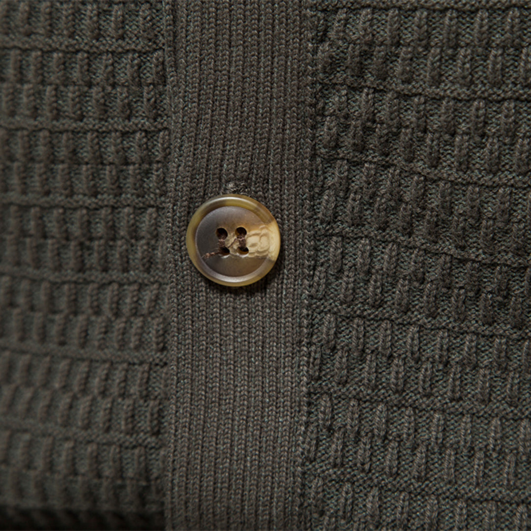 Strickjacke - Hoher Ausschnitt - Normale Passform - Strickjacke mit Knöpfen - Herren Strickjacke-Chaps Herrenmode