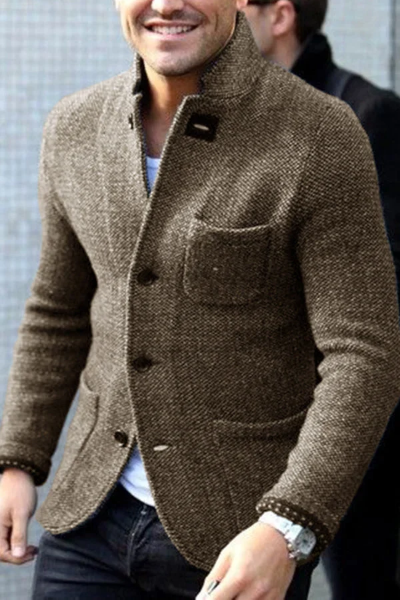 Strickjacke | Jacke | Schlanke Passform | Tweed-Blazer | Herrenjacken-Khaki-S-Chaps Herrenmode