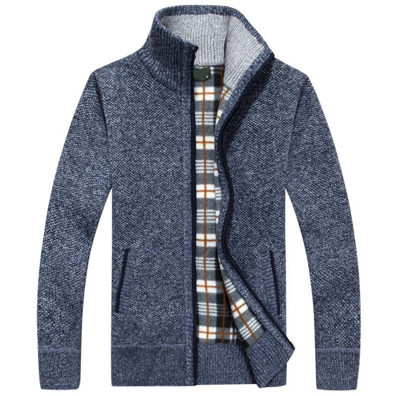 Strickjacke | Reißverschluss | Winter | Strickjacke | Herren-Strickjacke-Blau-M-Chaps Herrenmode